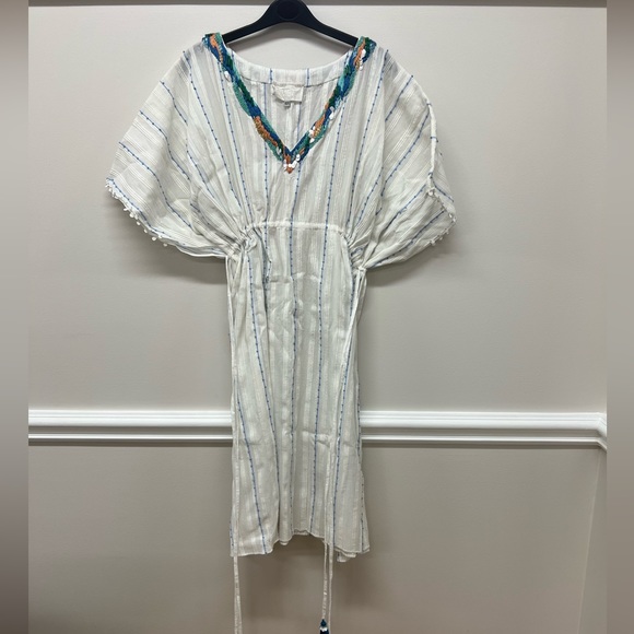 Anthropologie x Duet Ocean Beaded Kaftan size XS/S - Picture 2 of 11